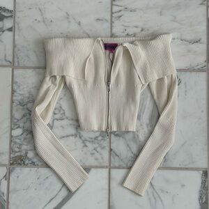 Off-Shoulder Ribbed Sweater